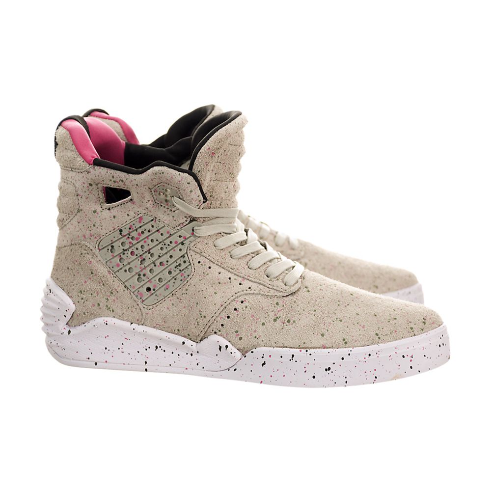 Baskets Montantes Supra SkyTop IV Kaki Grey/Speckle-White Homme | ZDJ-34021607